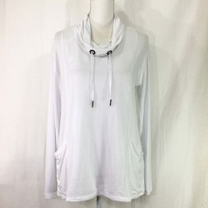 Cable & Gauge knit top white long sleeves (J894)